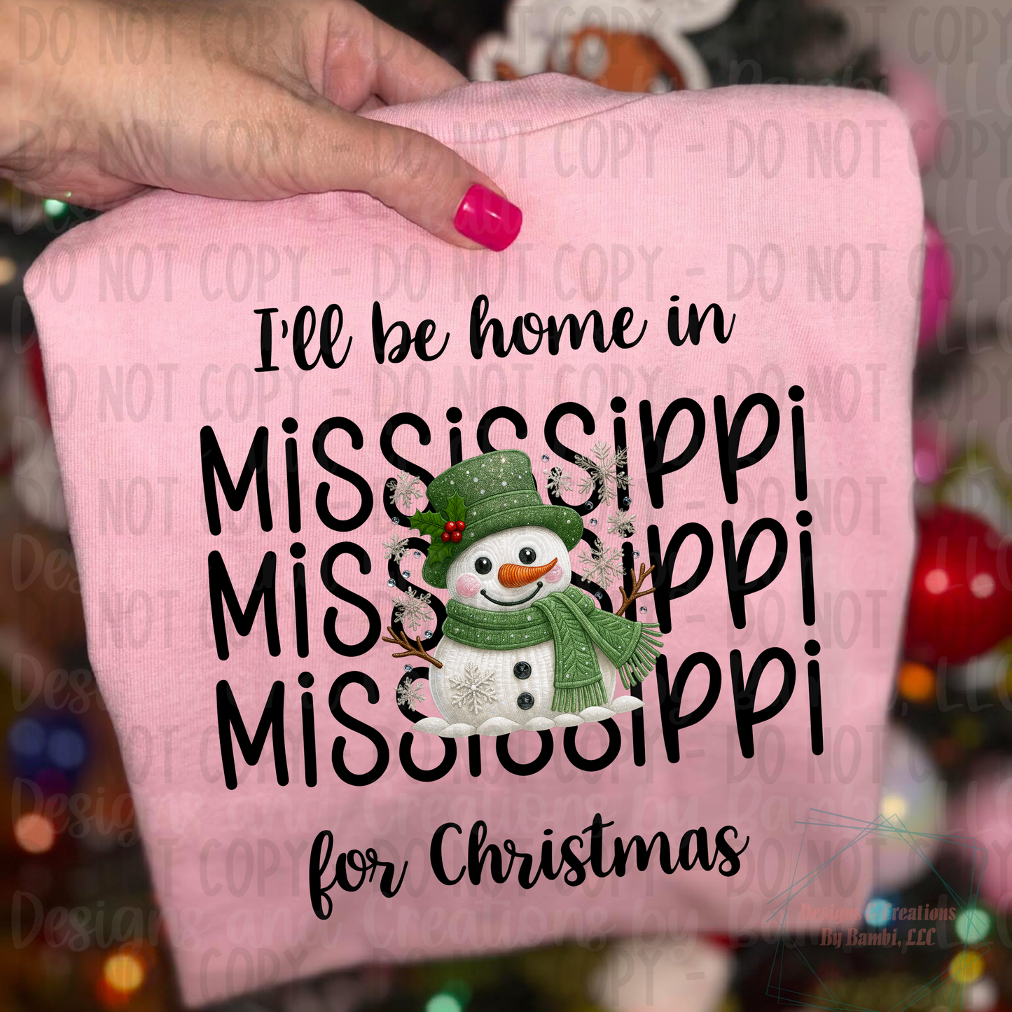 I'll Be Home in States Sage Snowman with Black Font Collection