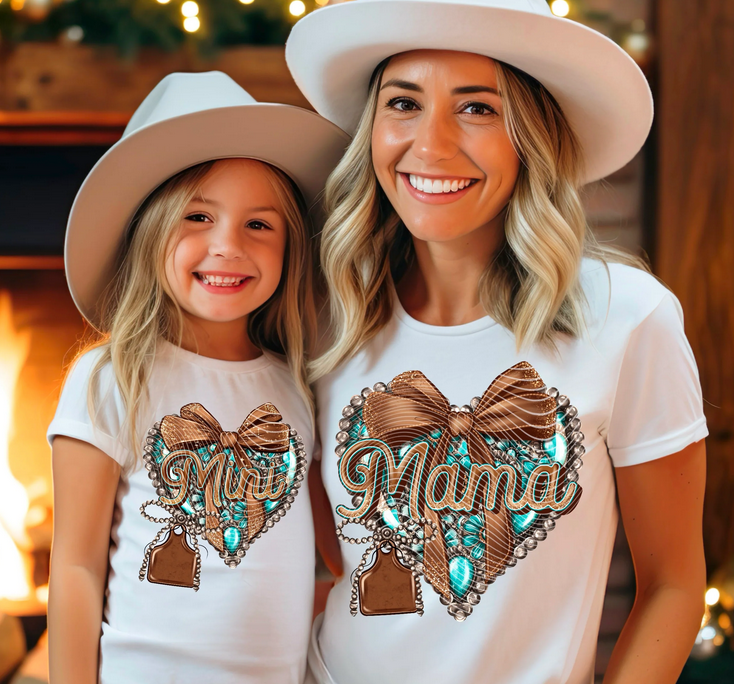 Mama/Mini Teal Heart Collection