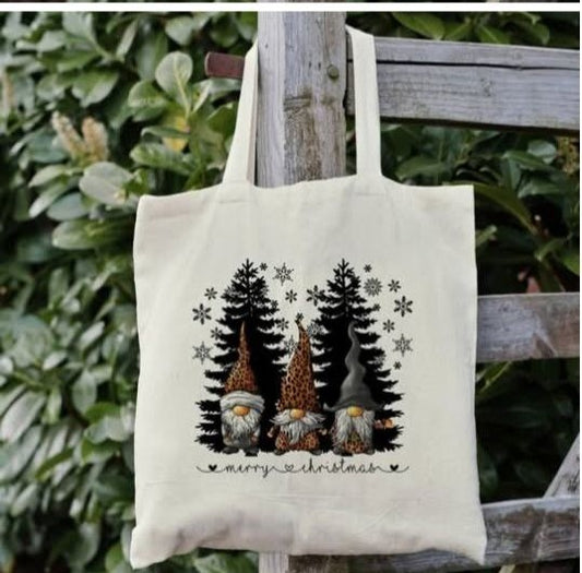 Merry Christmas Gnomes Book Bag