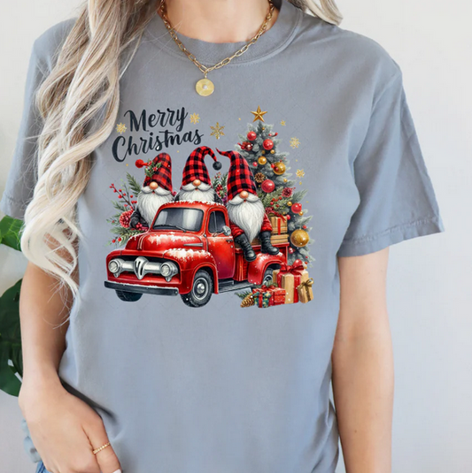 Merry Christmas Gnomes Truck