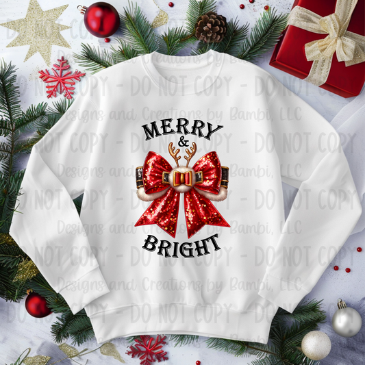 Merry and Bright Glitter Bow