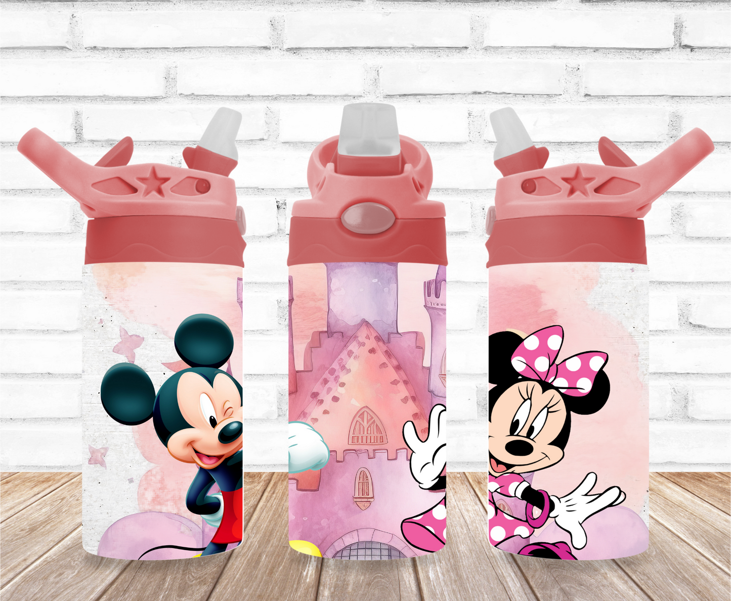 Mickey and Minnie with Castle Flip Top Tumbler