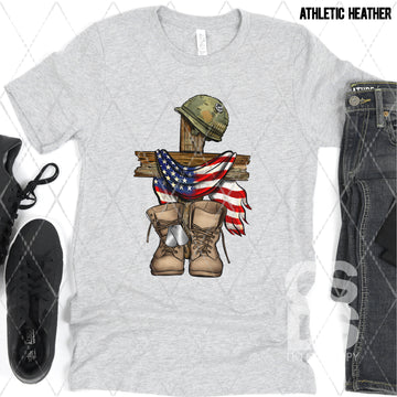 Military Boots and Cross