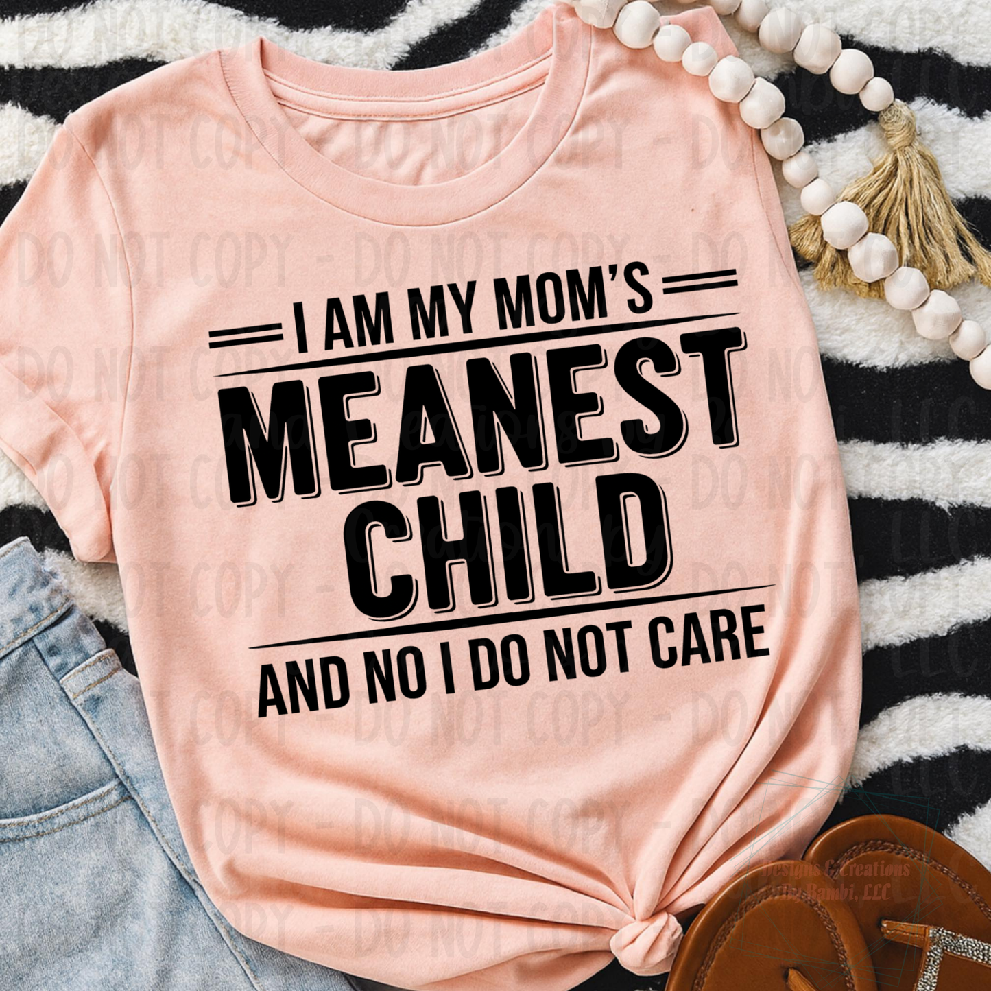 Mom's Meanest Child Black Font