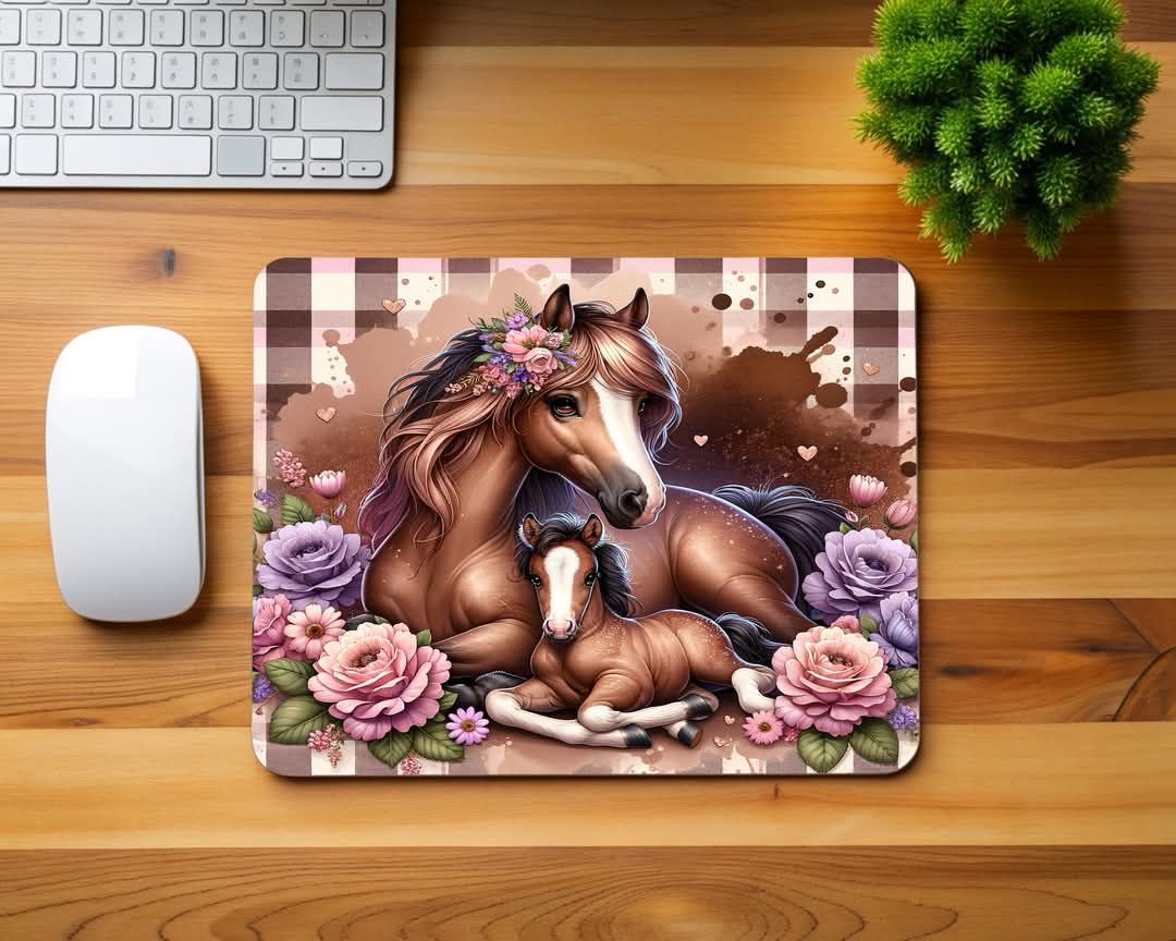 Mom and Horse Mouse Pad