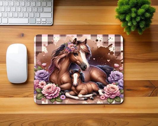 Mom and Horse Mouse Pad