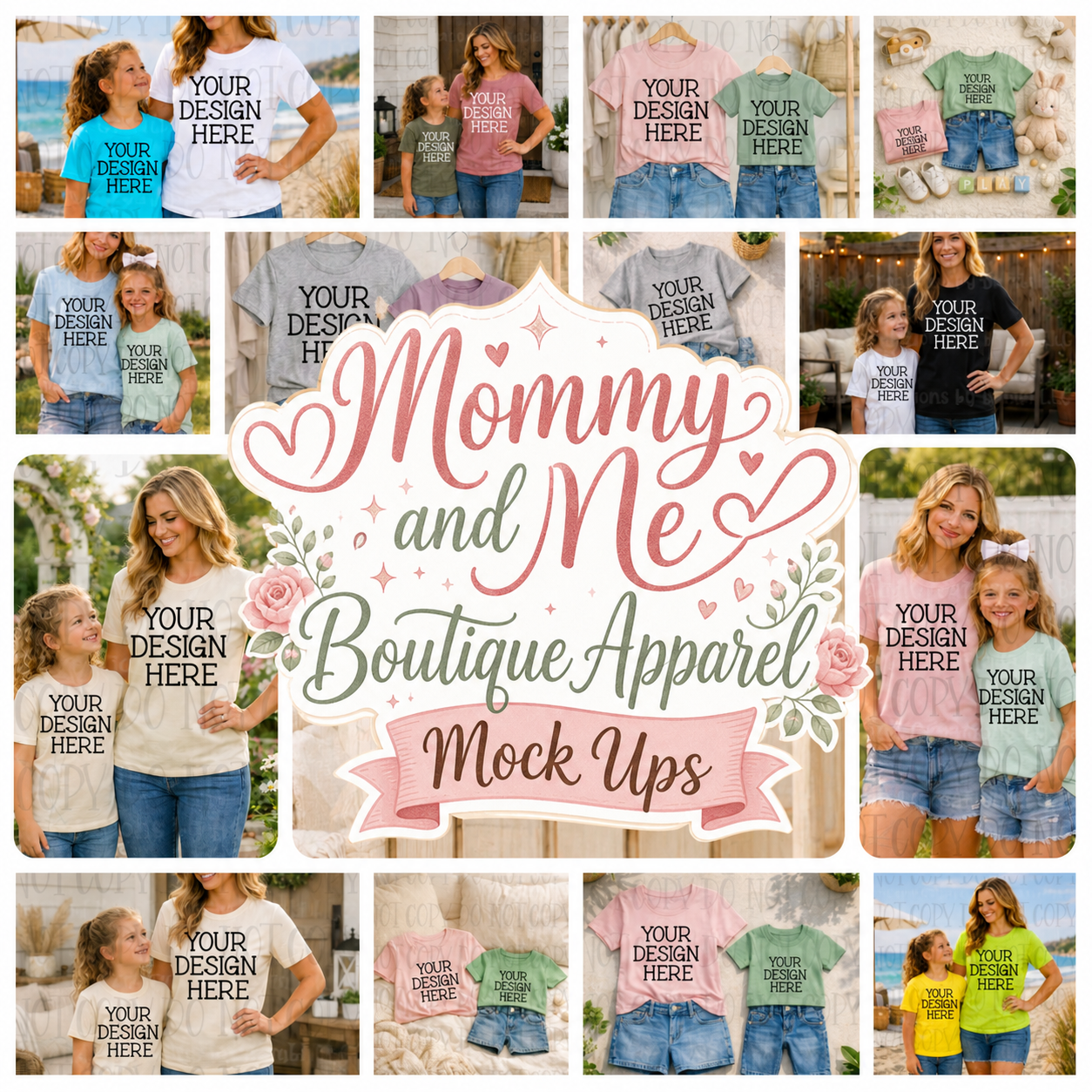Mommy and Me Boutique Themed Apparel Mock Ups