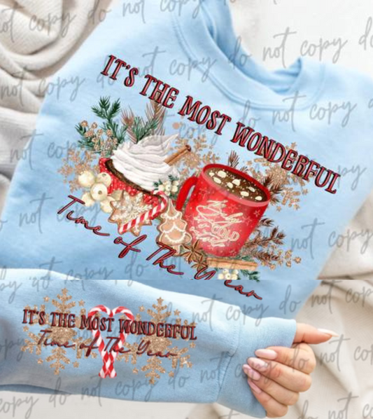 Most wonderful Time of Year with Hot Cocoa and Sleeve Design