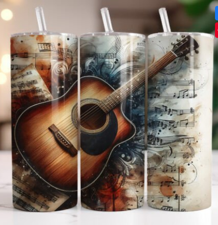Musical Guitar Sublimation Tumbler
