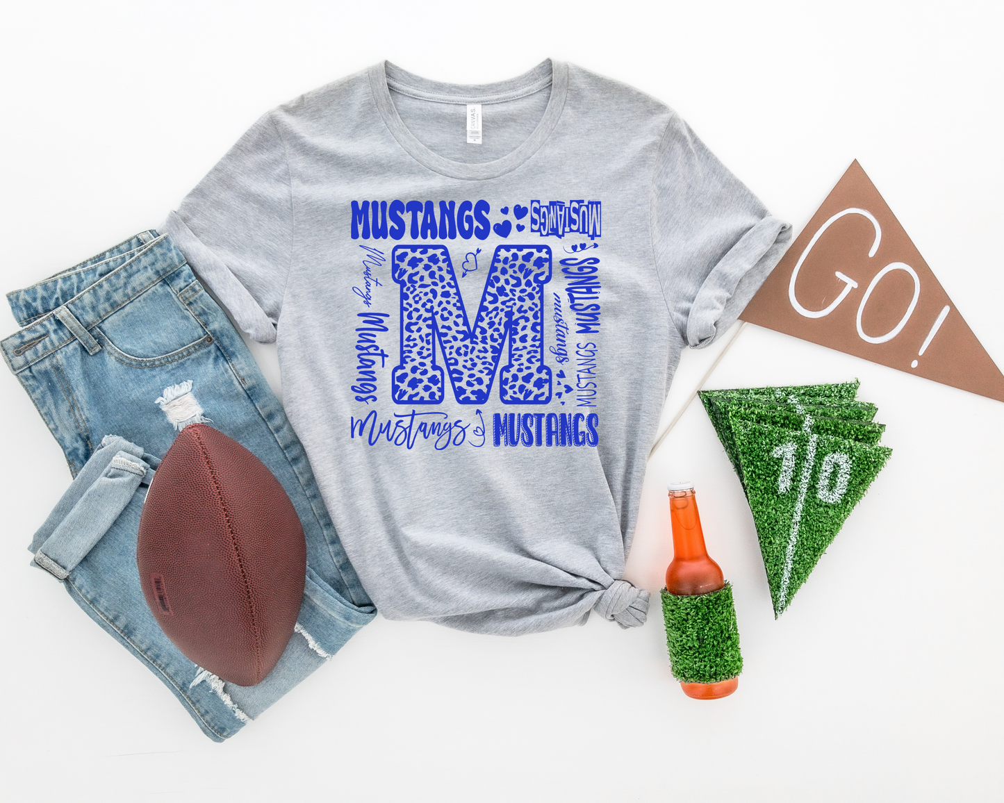 Mustangs Typography in Blue