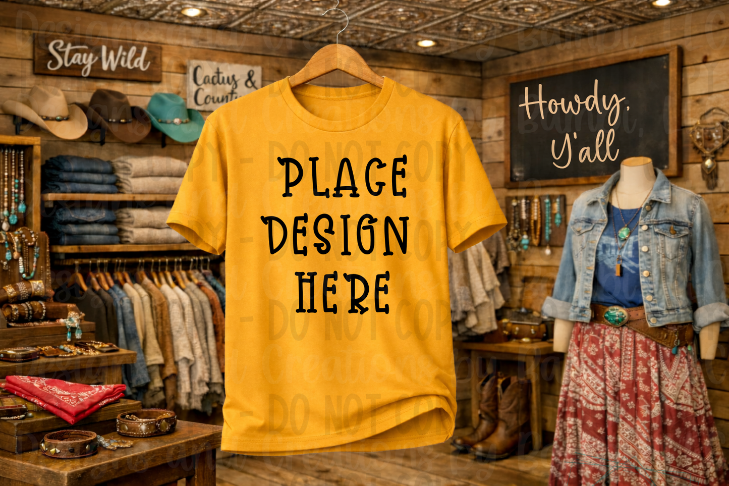 Rustic Western Style Gildan Apparel Mock Ups