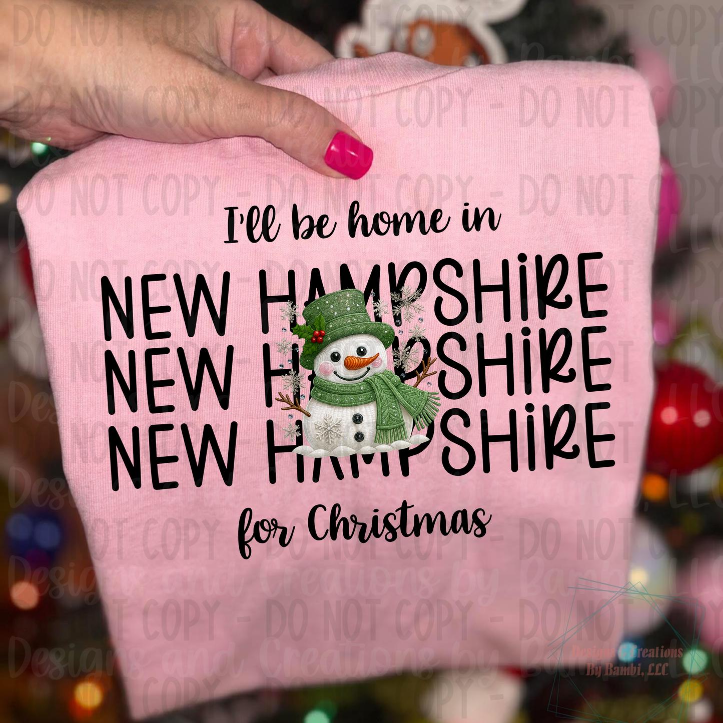 I'll Be Home in States Sage Snowman with Black Font Collection