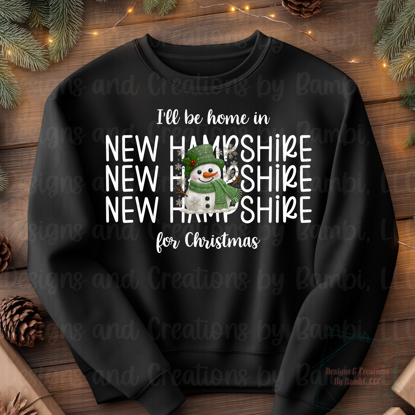 I'll Be Home In States Sage Snowman with White Font Digital Bundle
