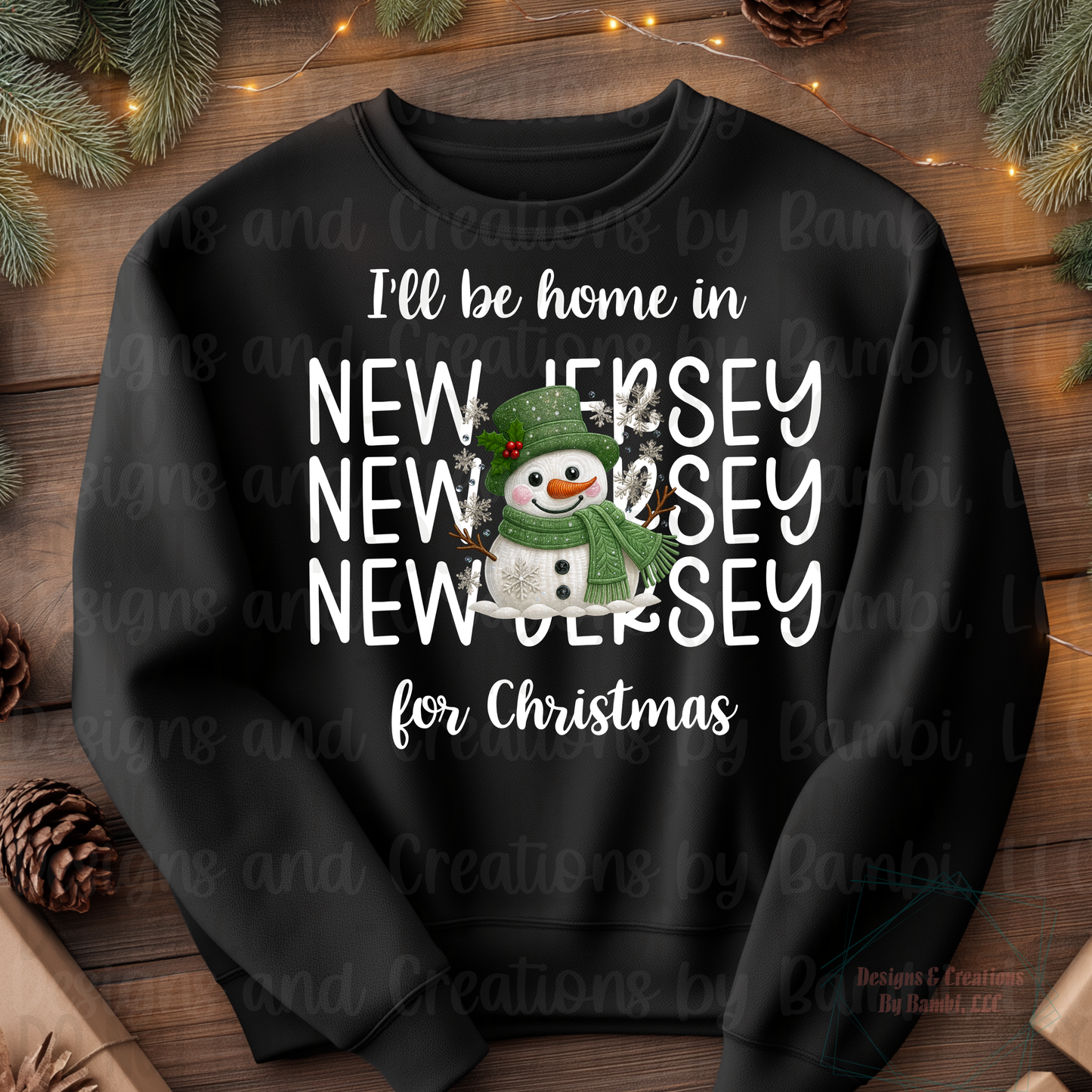I'll Be Home In States Sage Snowman with White Font Digital Bundle