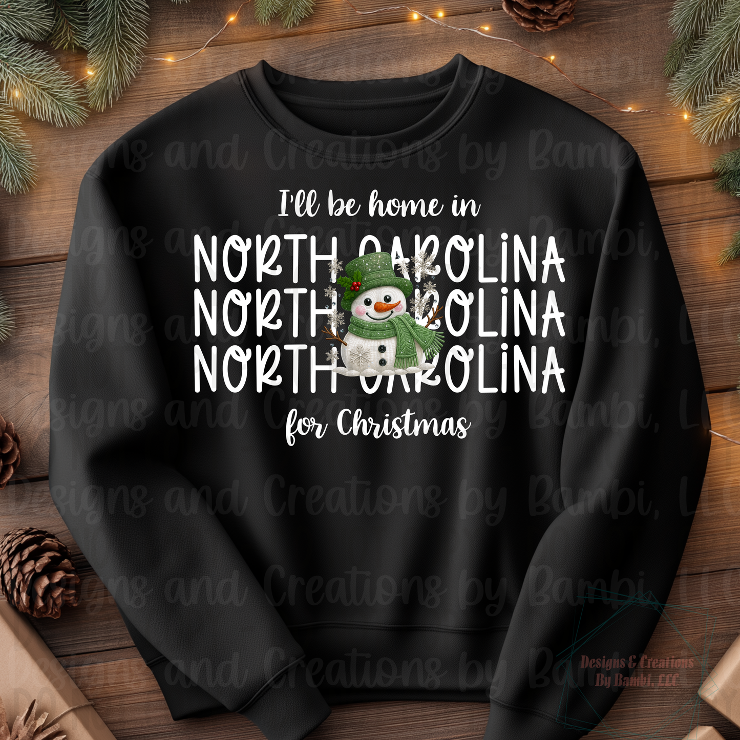 I'll Be Home In States Sage Snowman with White Font Digital Bundle