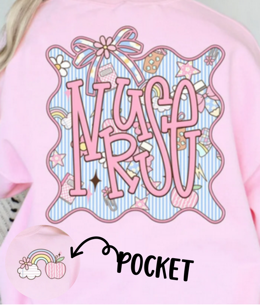 Nurse Seersucker Frame (Pocket/Back)