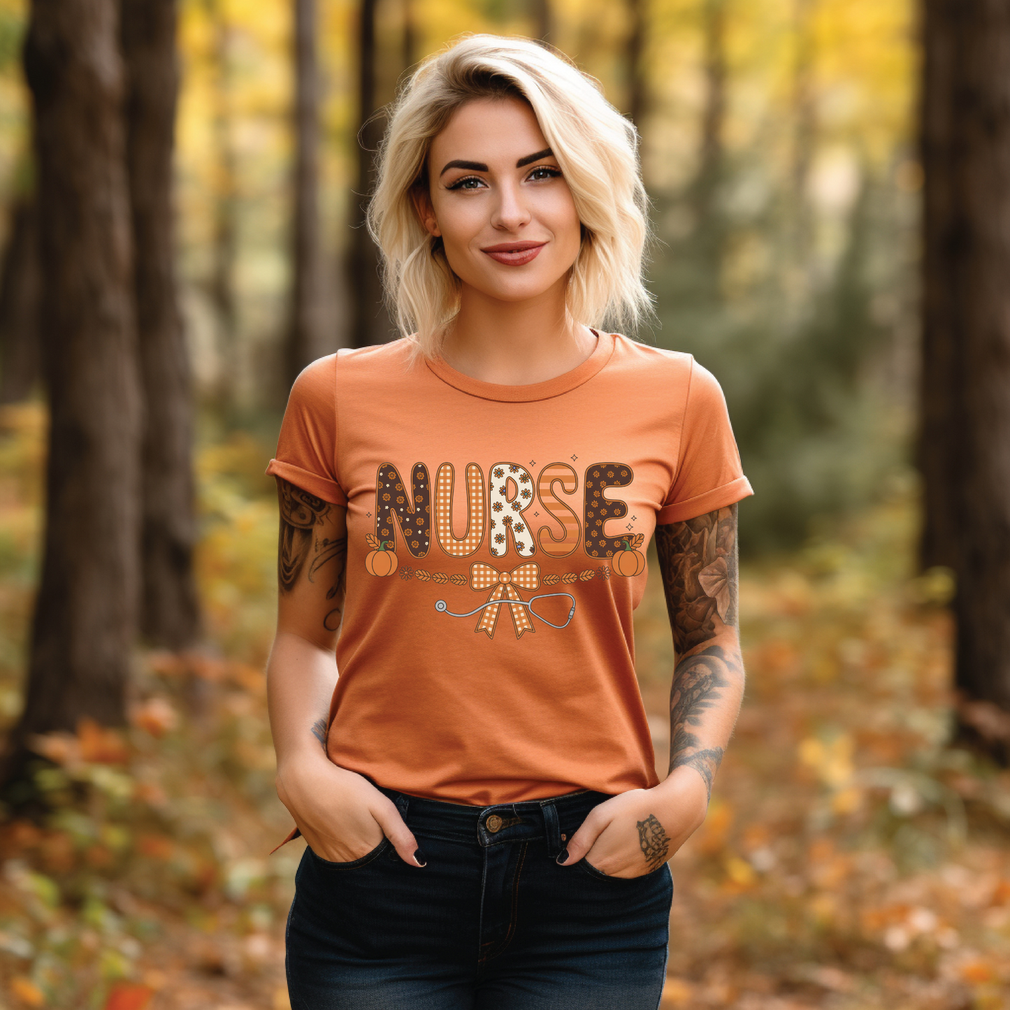 Nurse (Brown/Orange) Multi Patterned