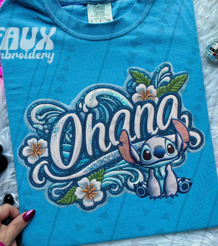 Ohana with Faux Embroidery