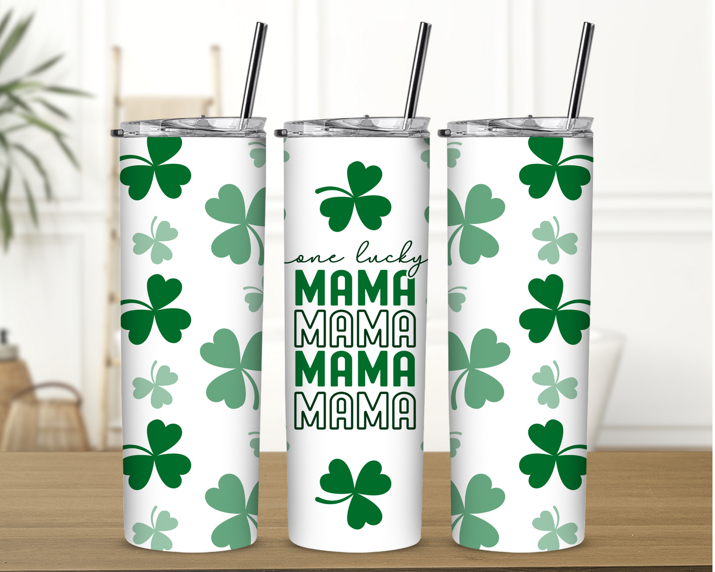 One Lucky Mama Stacked 20 oz Tumbler