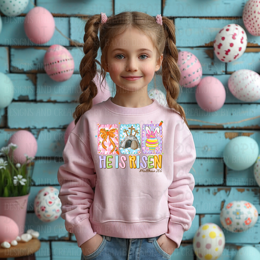 Pretty Coquette He Is Risen Easter Style