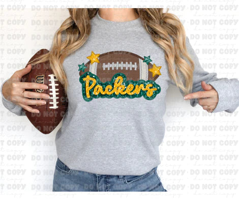 Game Time- Packers Faux Glitter Embroidery