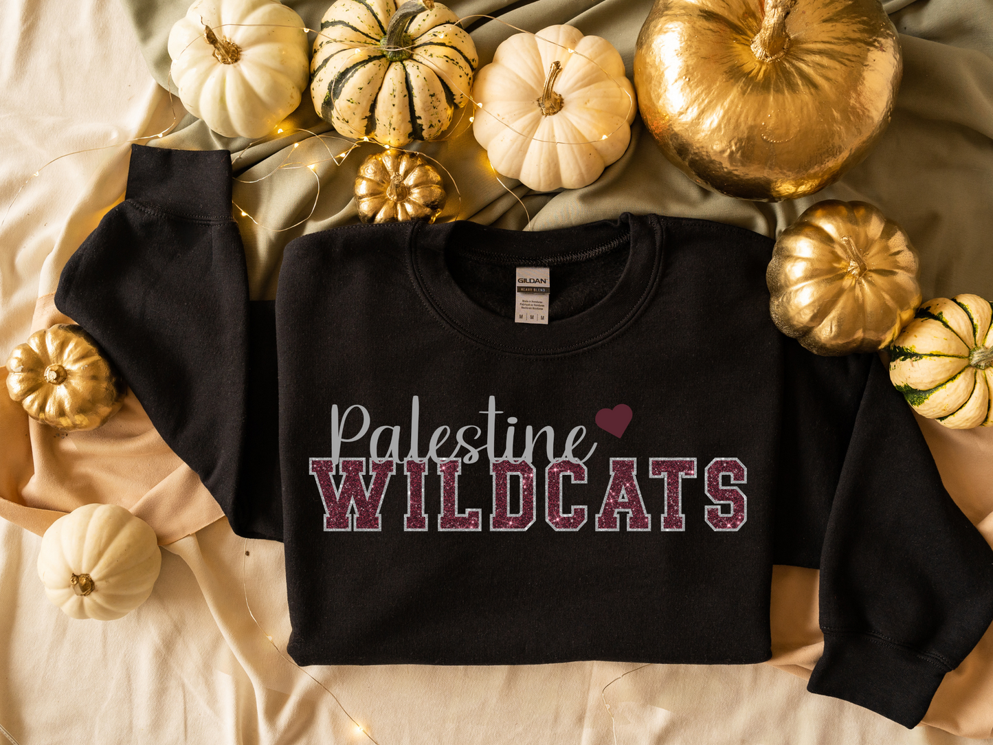Palestine Wildcats- Maroon Wildcats with Silver/Grey Outline