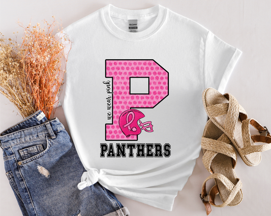 P is for Westwood Panthers and Breast Cancer Completed Shirt