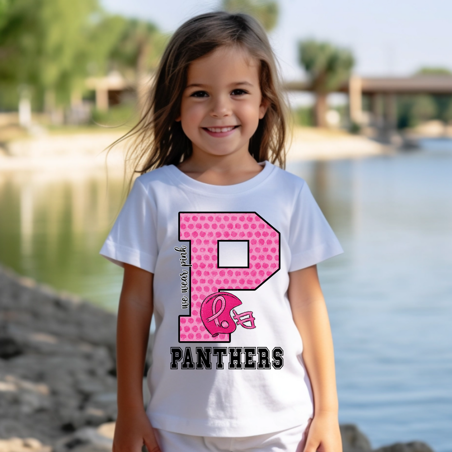 P is for Westwood Panthers and Breast Cancer Completed Shirt