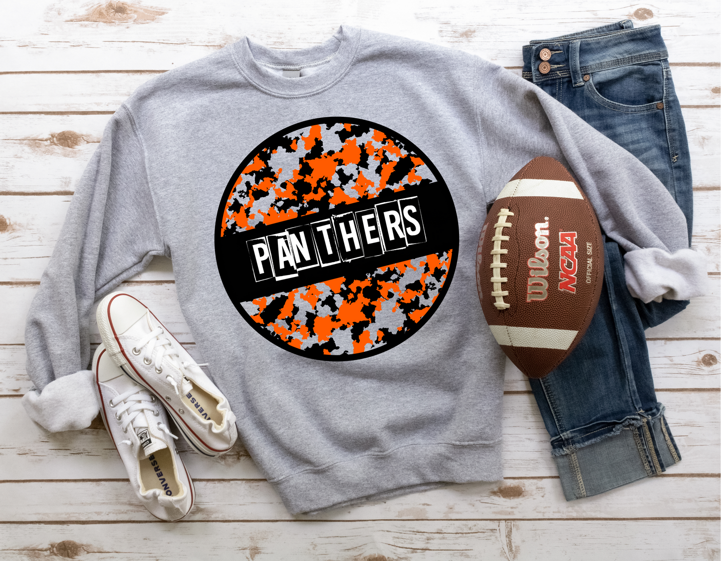 Panthers in box Font with Splatter Look