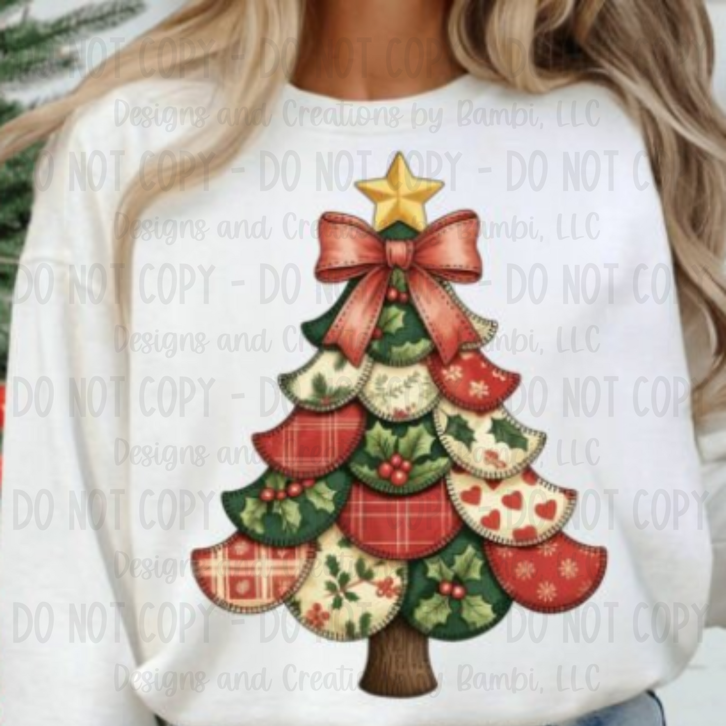 Patchwork Coquette Christmas Tree