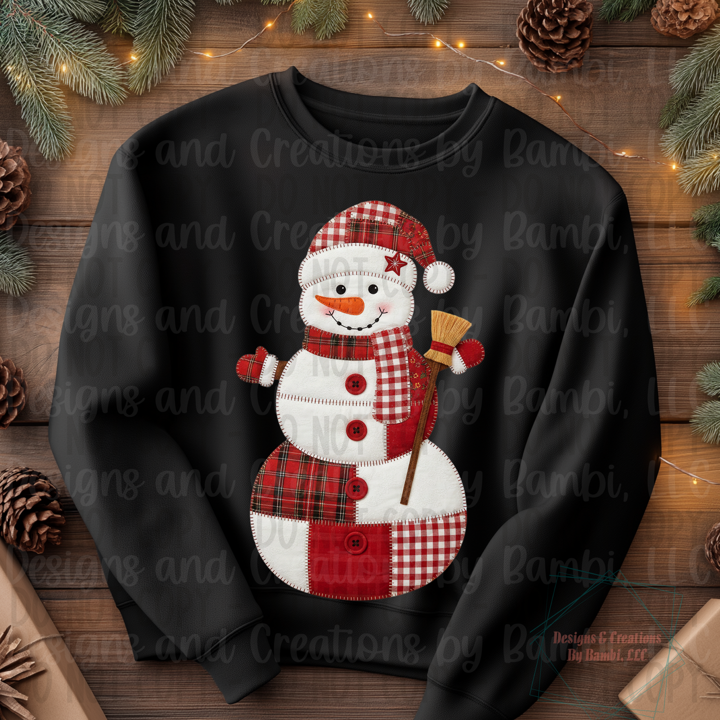 Patchwork Snowman Reds