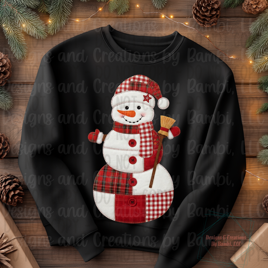 Patchwork Snowman Reds