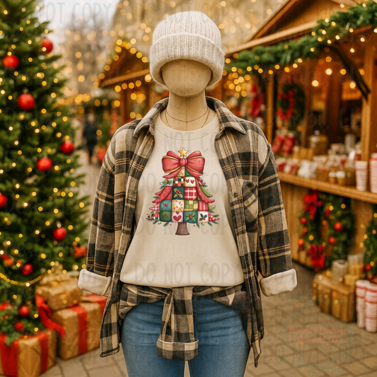 Patchwork Tree with Large Bow