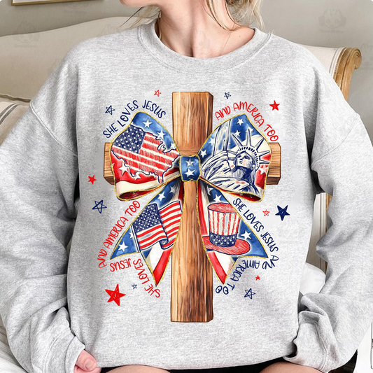 Patriotic Christian She Loves Jesus and America