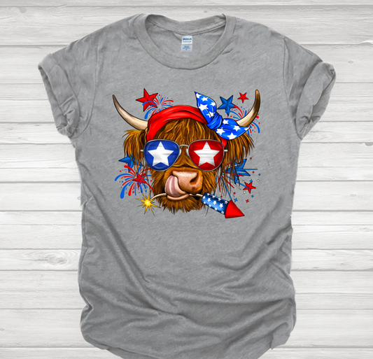 Patriotic Highland Cow