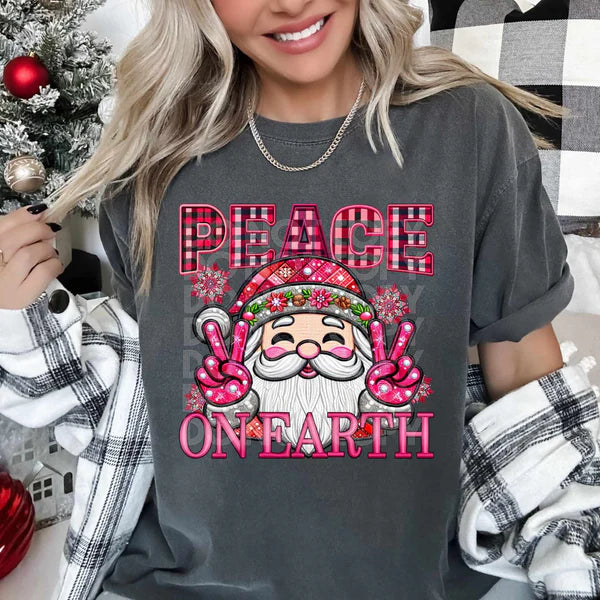 Peace on Earth (Pink) with Santa