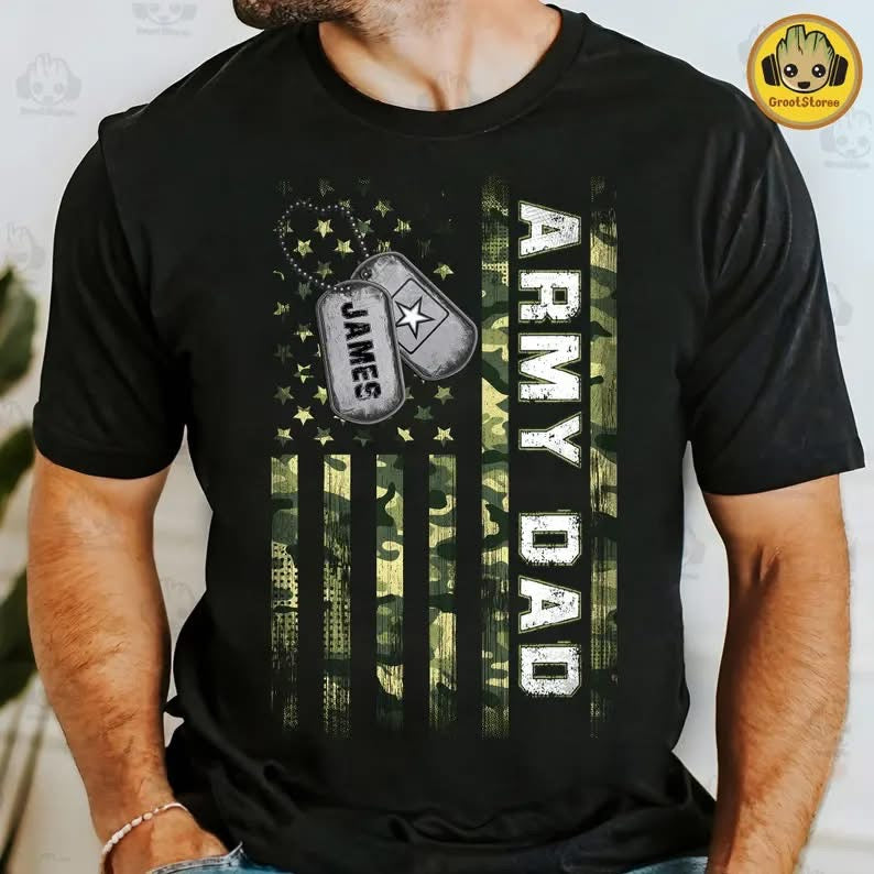 Personalized Army Dad With Dog Tags