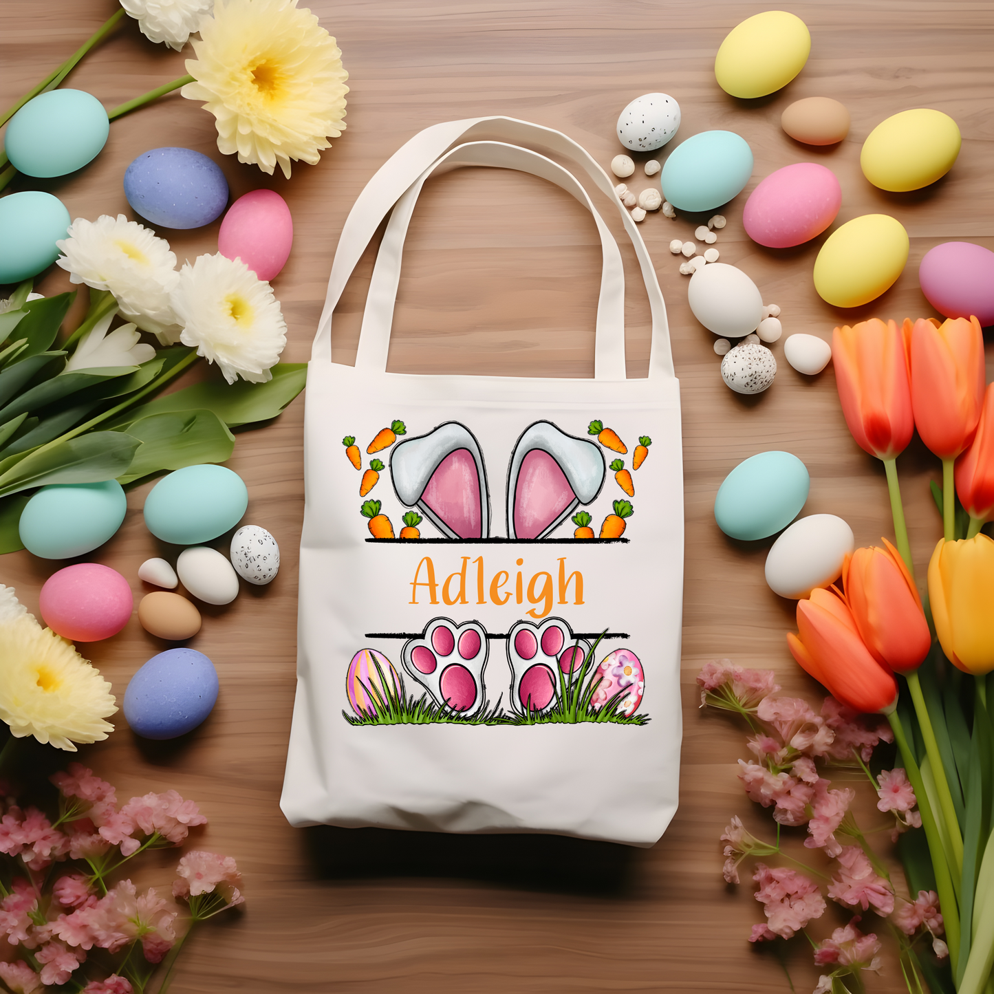 Personalized Easter Canvas Tote For the Little Princesses