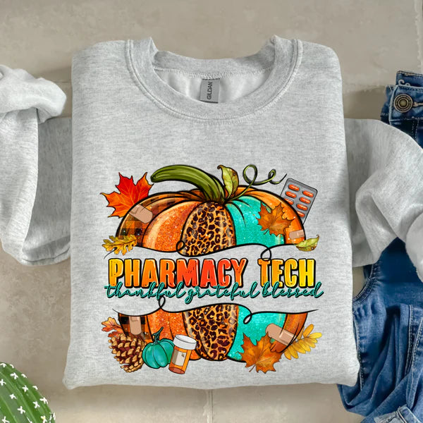 Thankful-Grateful-Blessed Pharmacy Tech Split Pumpkin