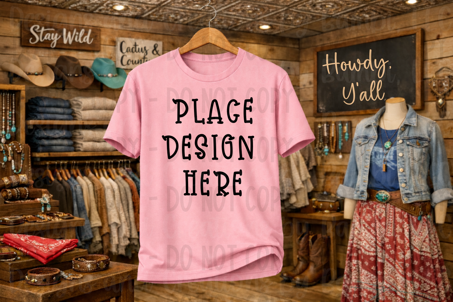 Rustic Western Style Gildan Apparel Mock Ups