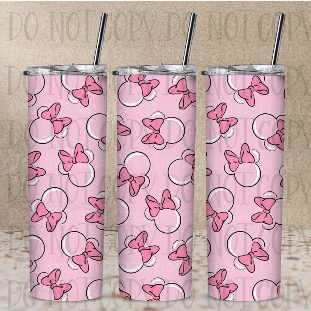 20oz Sublimation Pink Minnie Tumbler