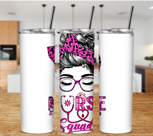 Pink Nurse Squad Tumbler