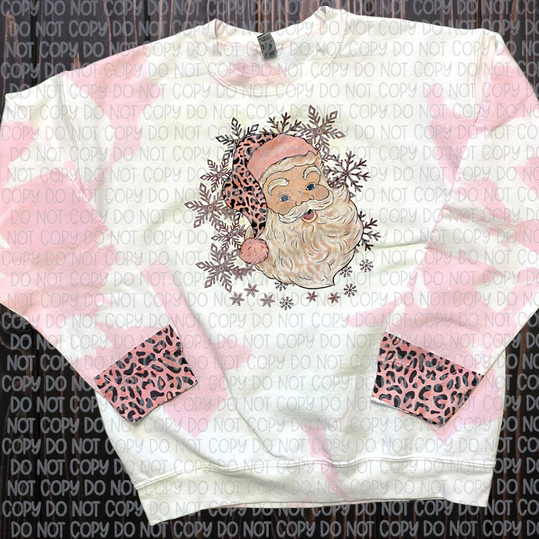 Pink Santa Bleached Sweatshirt