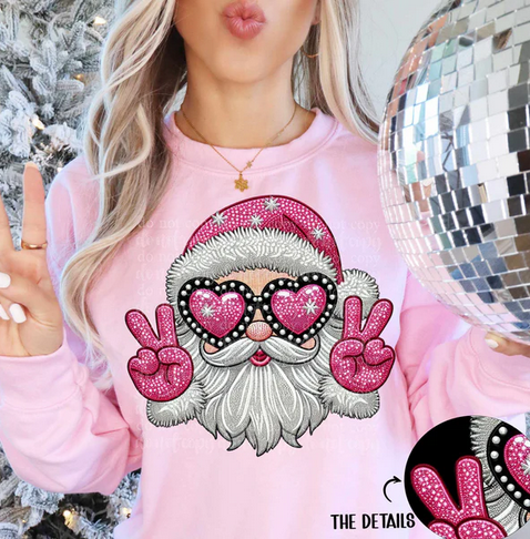 Pink Santa Peace Signs