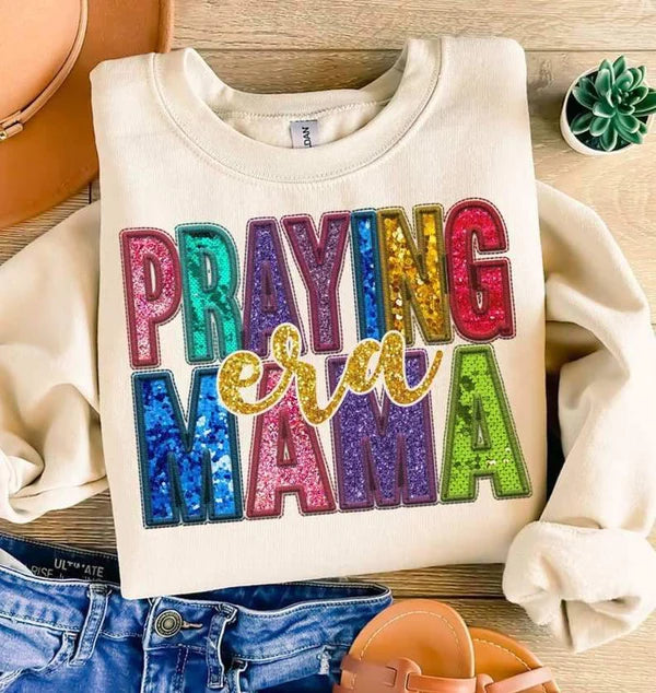 Praying Mama Era Colorful Faux Embroidery/Sequin