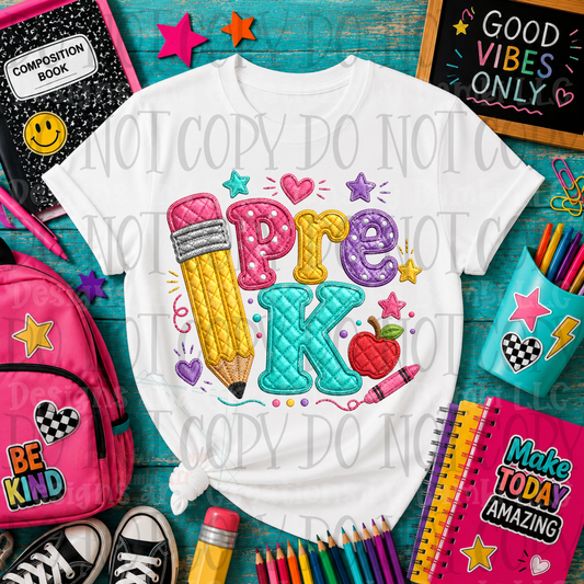 Faux Quilted Back To School Grade Collection
