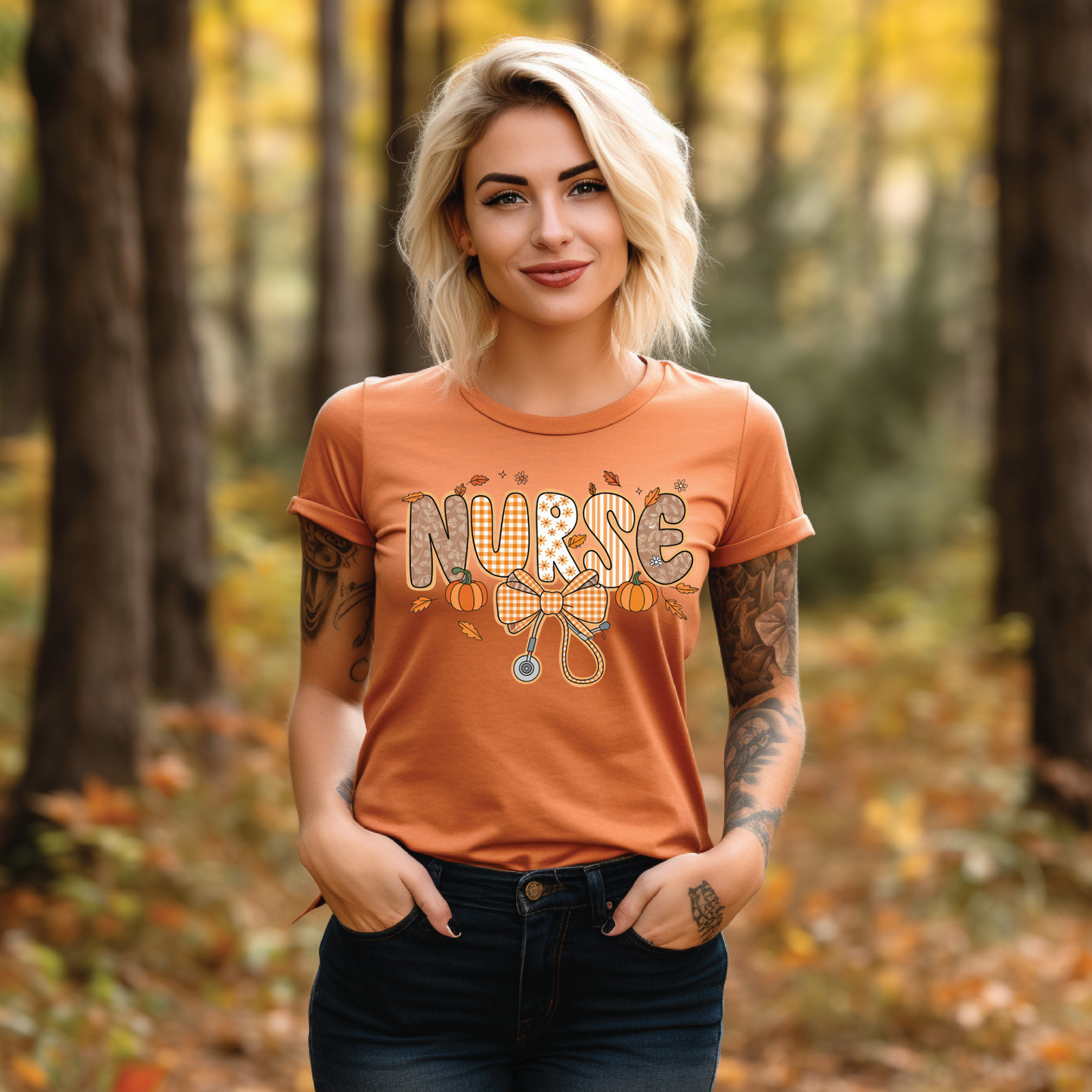 Preppy Autumn/Fall Multi Patterned Nurse