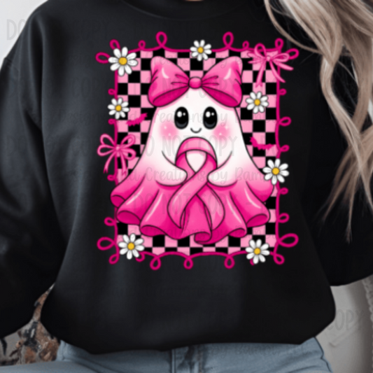 Preppy Pink Breast Cancer Ghost