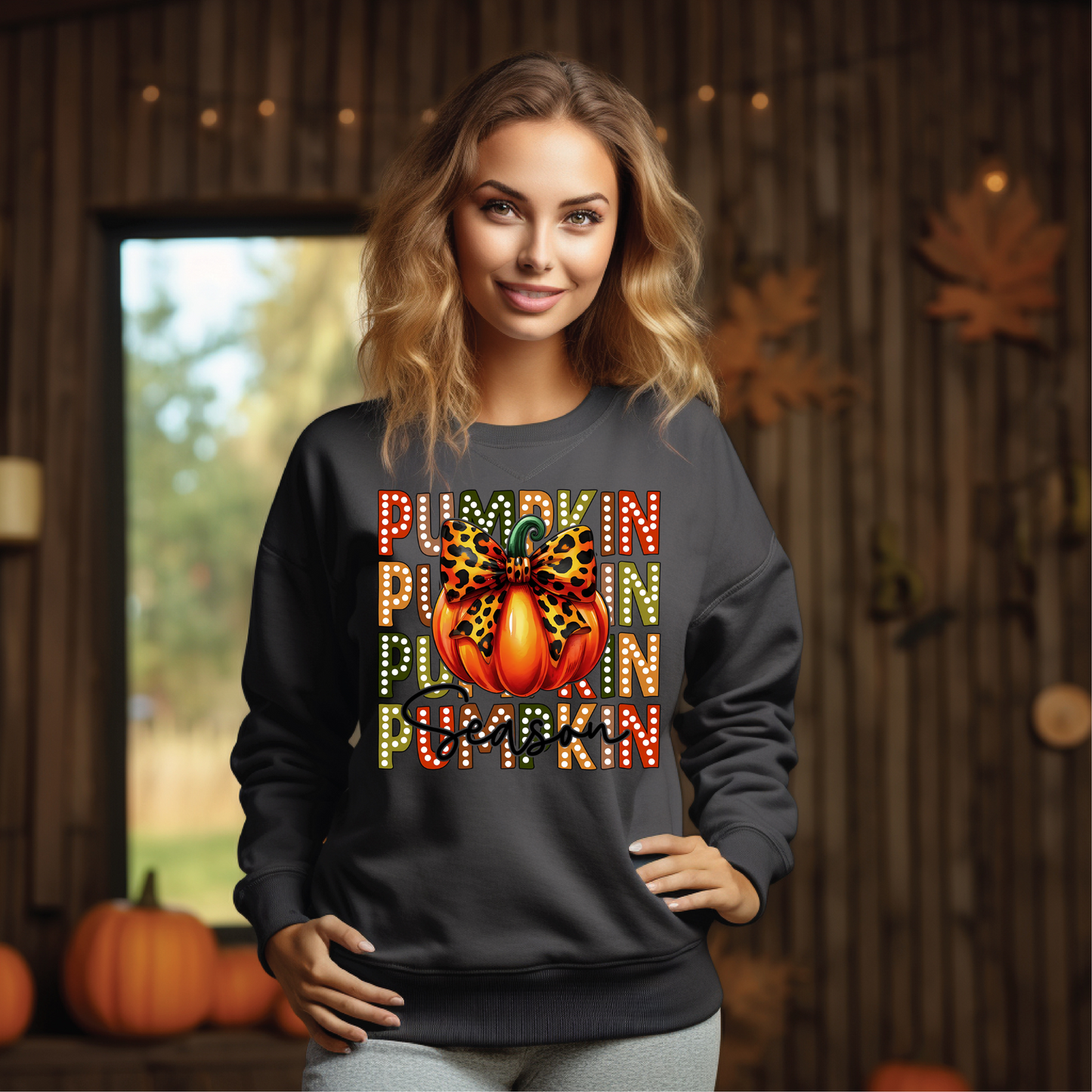 Pumpkin Season with Large Pumpkin