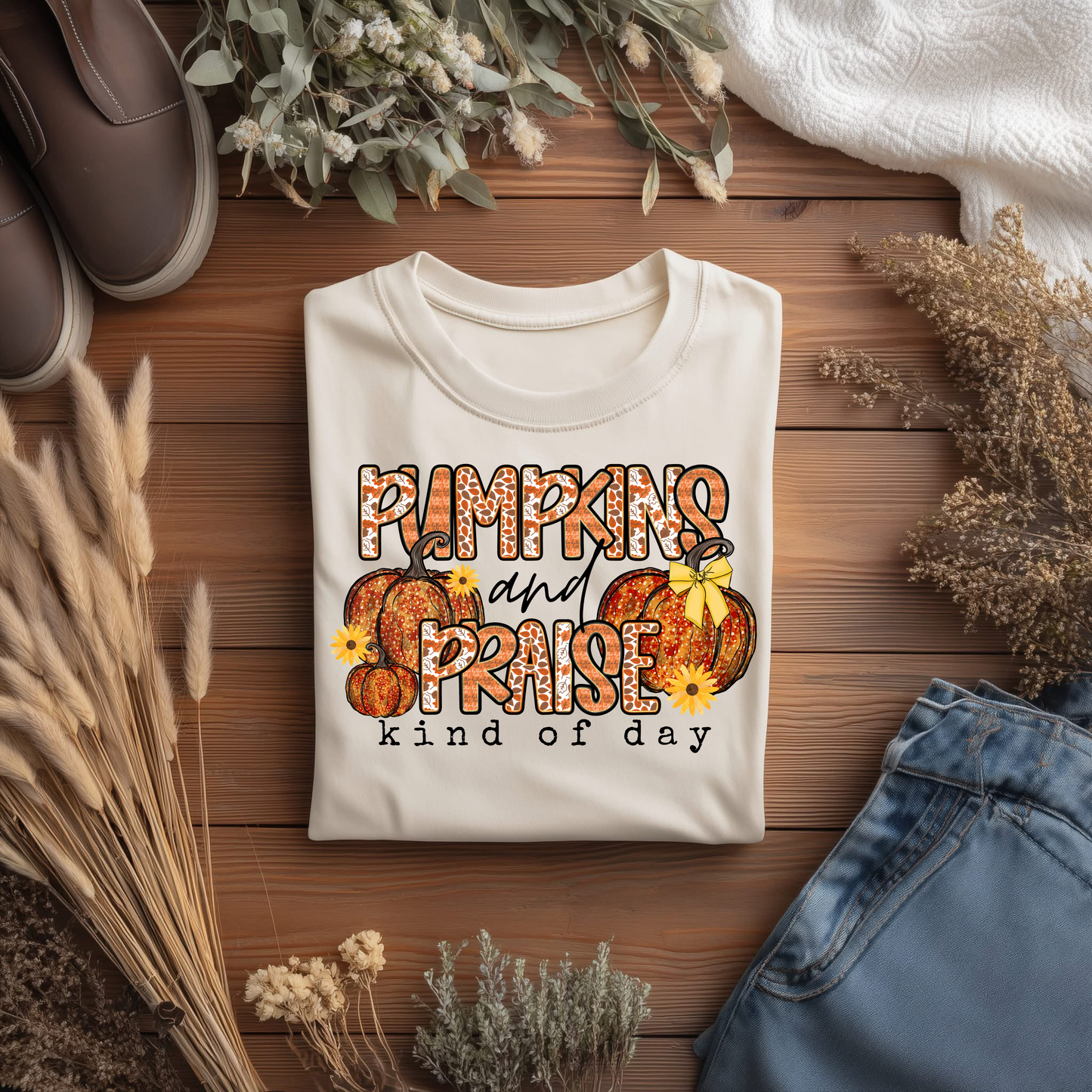 Pumpkins and Praise Kind of Day Black Font
